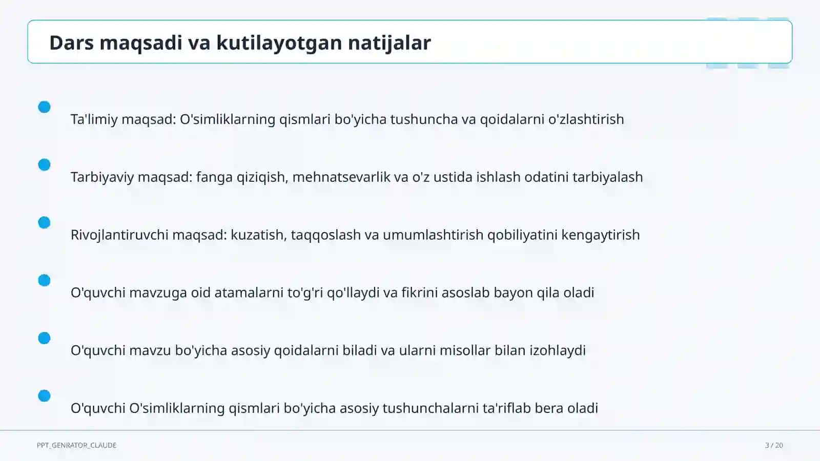 O'simliklarning qismlari (2-sinf) 3