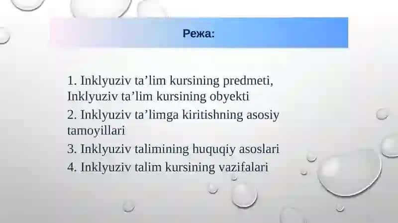 Курс ишлари: Inklyuziv ta’limning nazariy asoslari 3