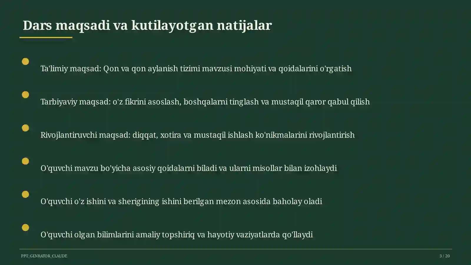Qon va qon aylanish tizimi (8-sinf) 3