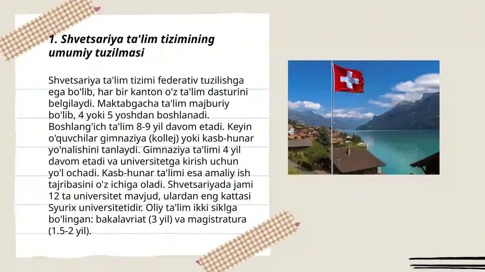 Shvetsariya davlati va uning ta'lim tizimi 3