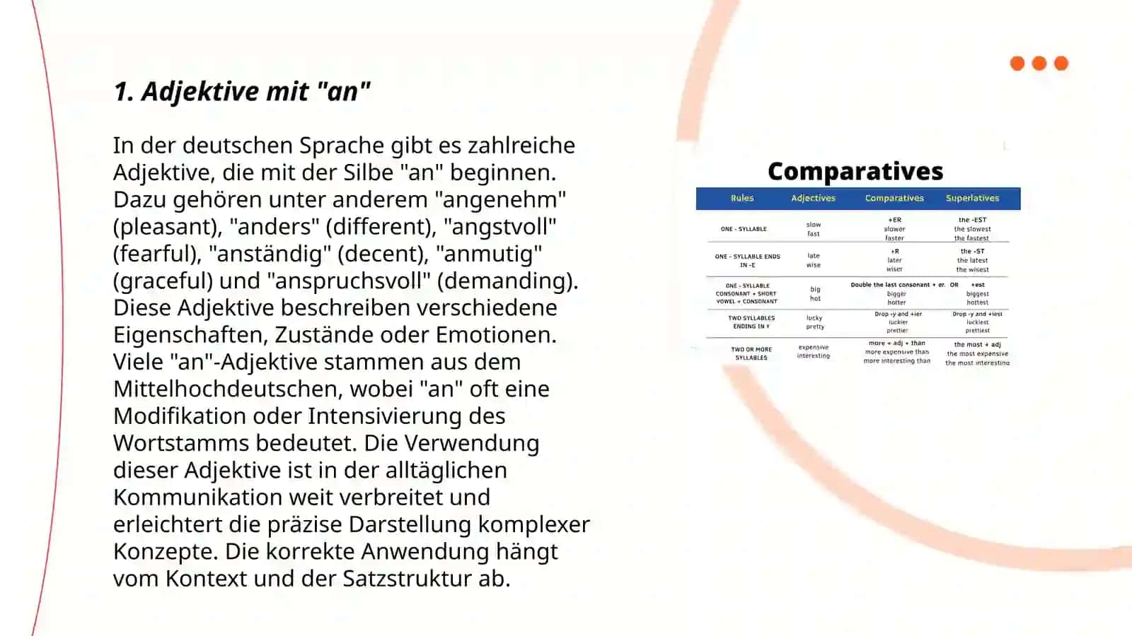 Adjektiven mit Propositsion 3