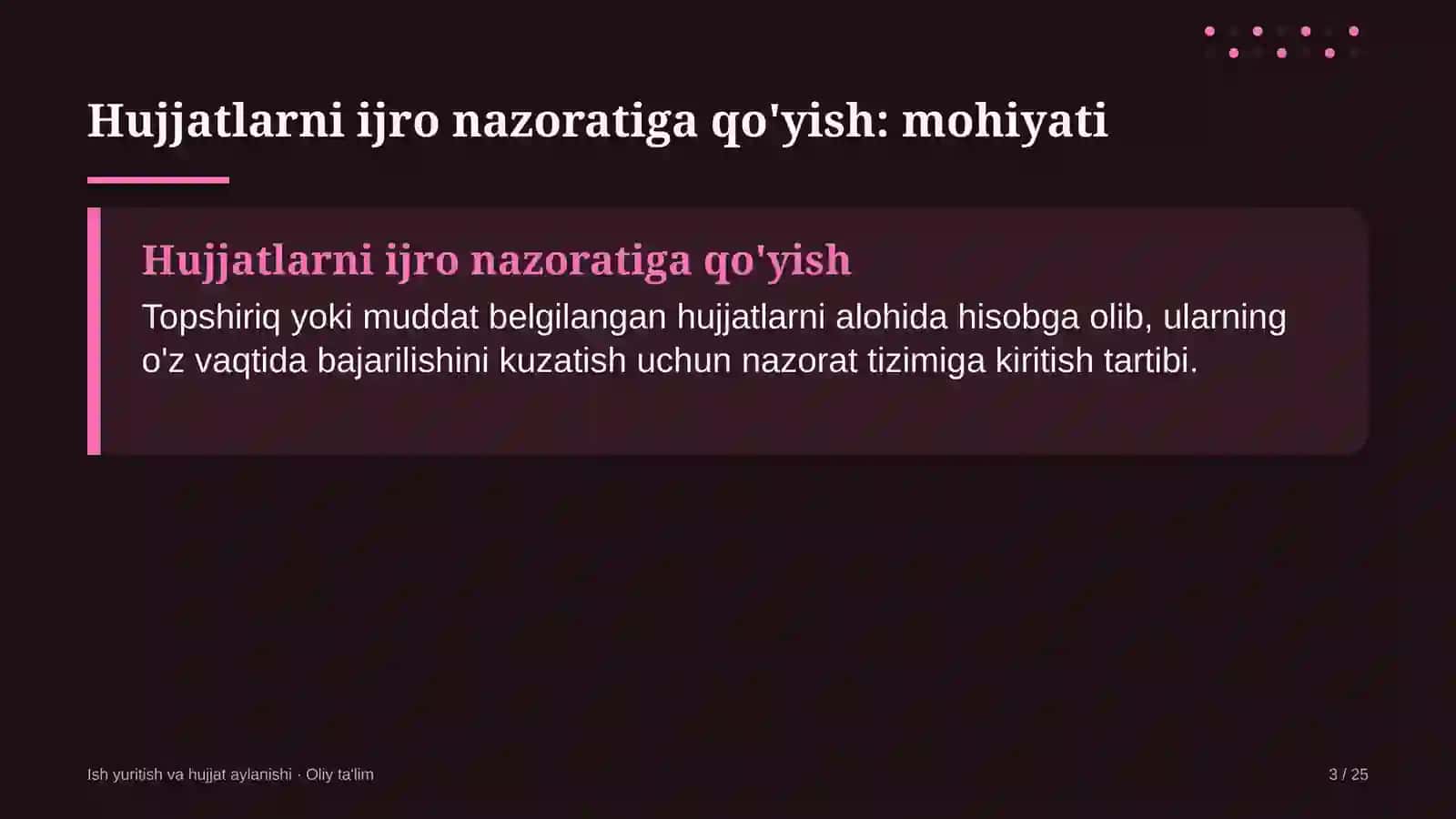 Bolalar tovarlari do'konlarida hujjatlarni ijro nazoratiga qo'yish 3