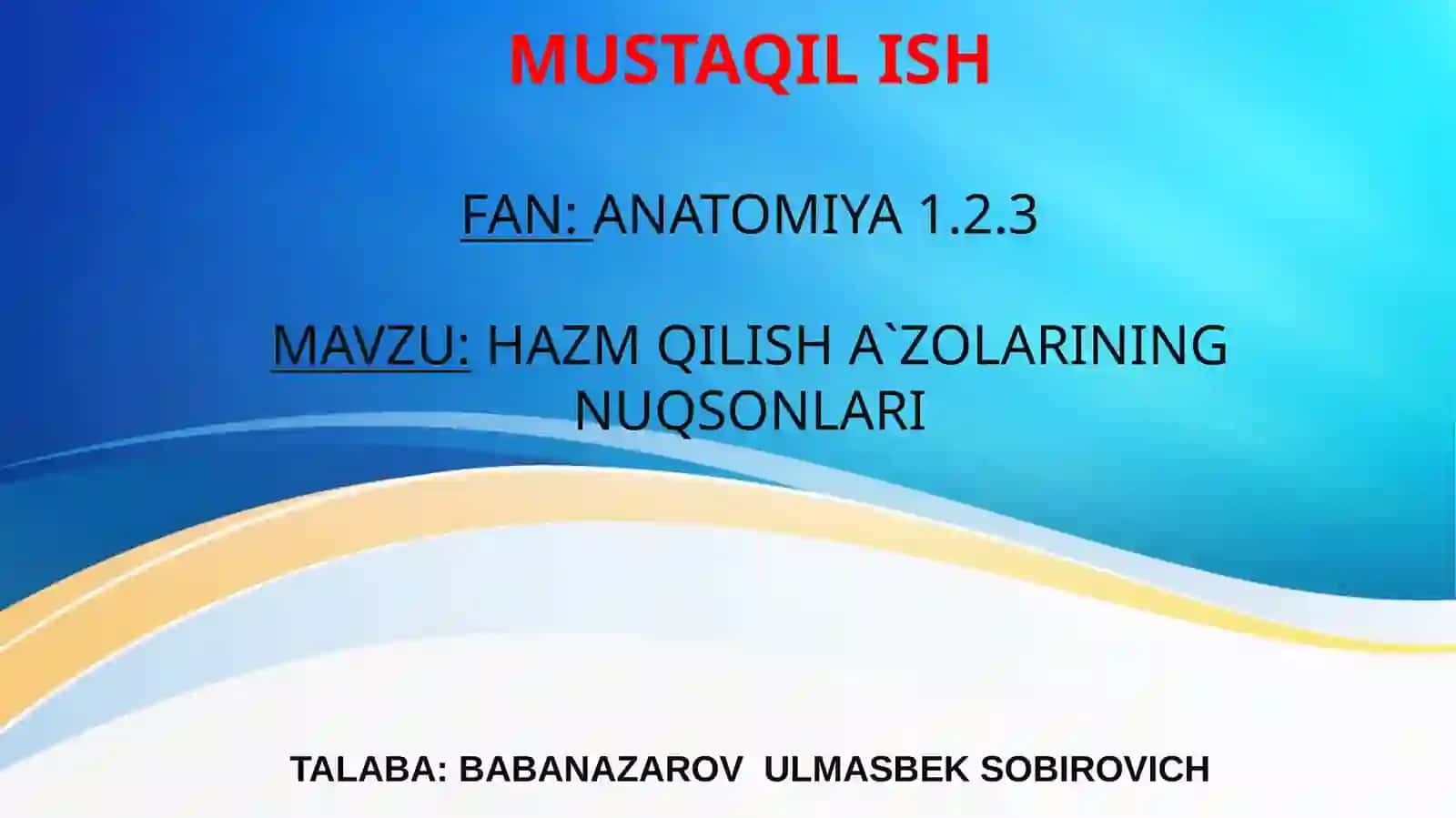 HAZM QILISH A`ZOLARINING NUQSONLARI 3