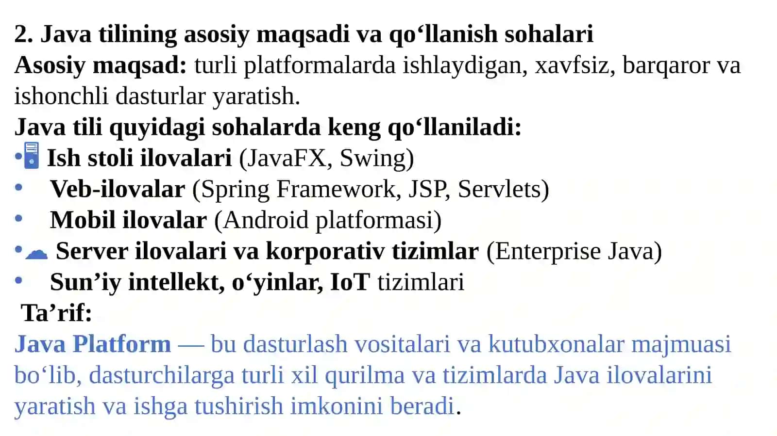 6-Java dasturlash tilining asosiy tushunchalari 3