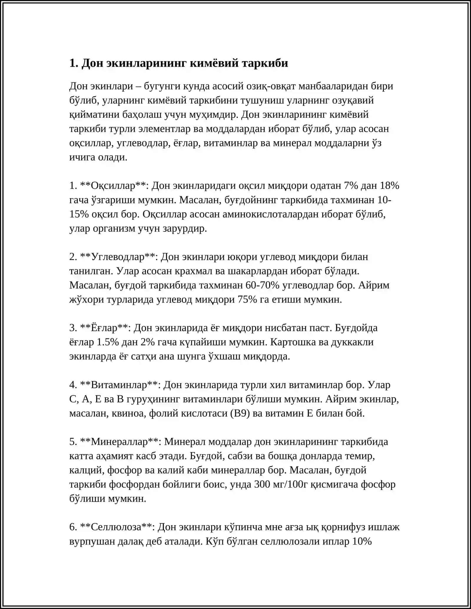 TURLI DON EKINLARINING XIMIYALIK TARKIBI VA ULARNING TURLI SOHADA FOYDALANISHI 3