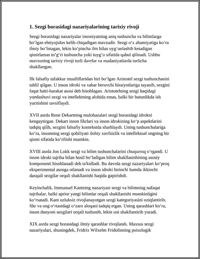 Sezgi borasidagi nazariyalar 3