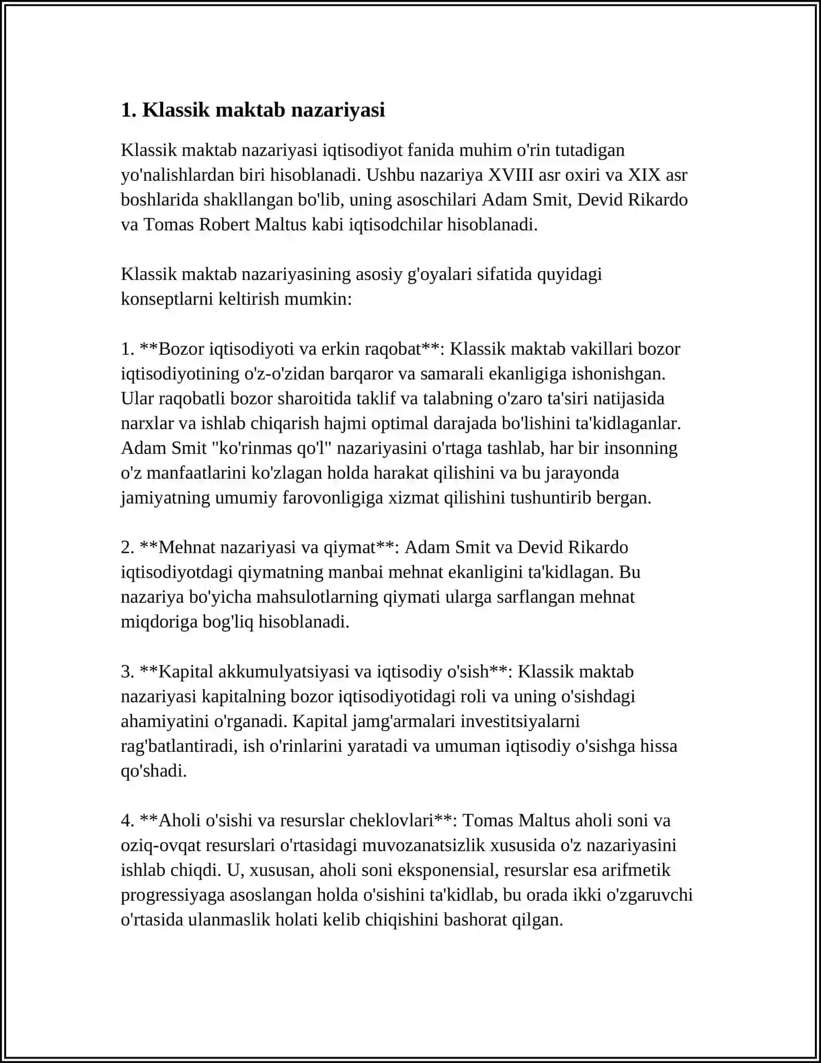KLASSIK SIYOSIY IQTISODIY MAKTAB VAKILLARINING IQTISODIY QARASHLARI 3