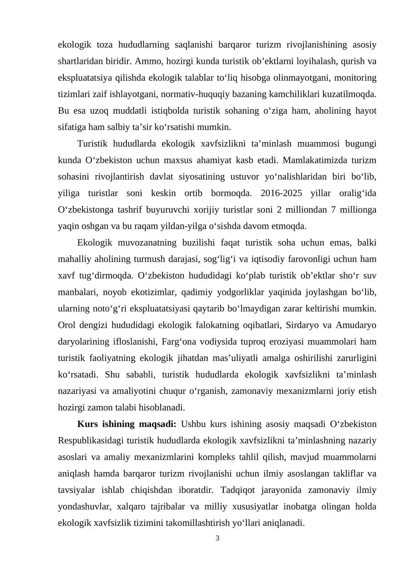 TURISTIK HUDUDLАRDА EKОLОGİK XАVFSIZLIKNI АMАLIY TА’MINLАSH 3