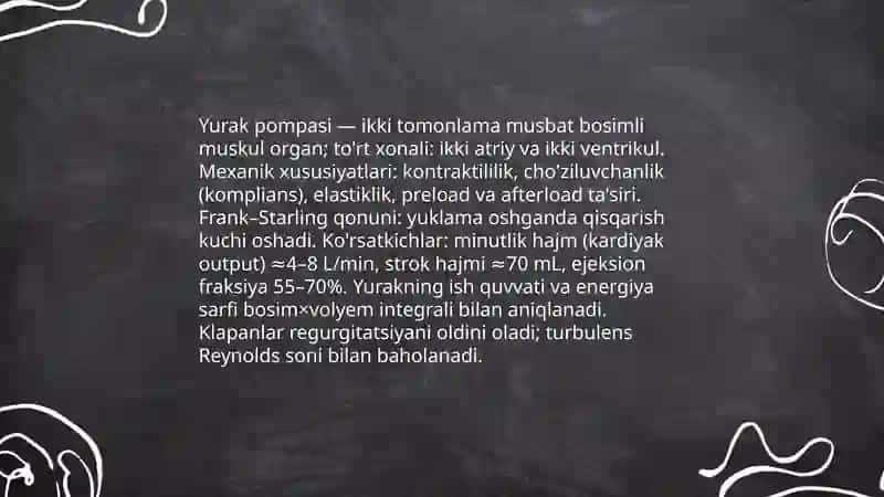 Qon aylanish sistemasining fizik asoslari 3