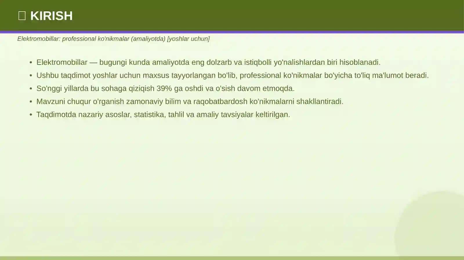 Elektromobillar: professional ko'nikmalar (amaliyotda) [yoshlar uchun] 3