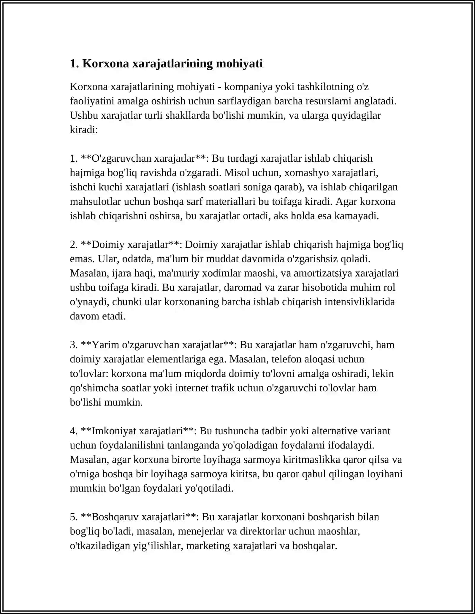 KORXONA XARAJATI VA UNING TURLARI 3