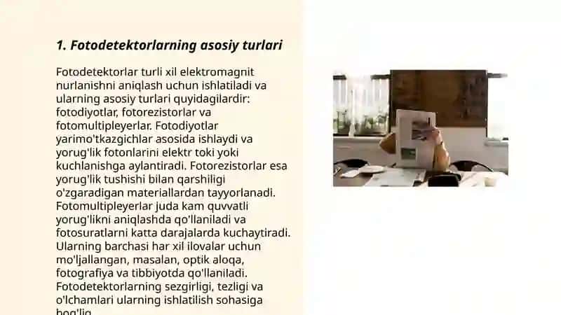 Fotodetektorlar va ularning qo'llanilishi 3