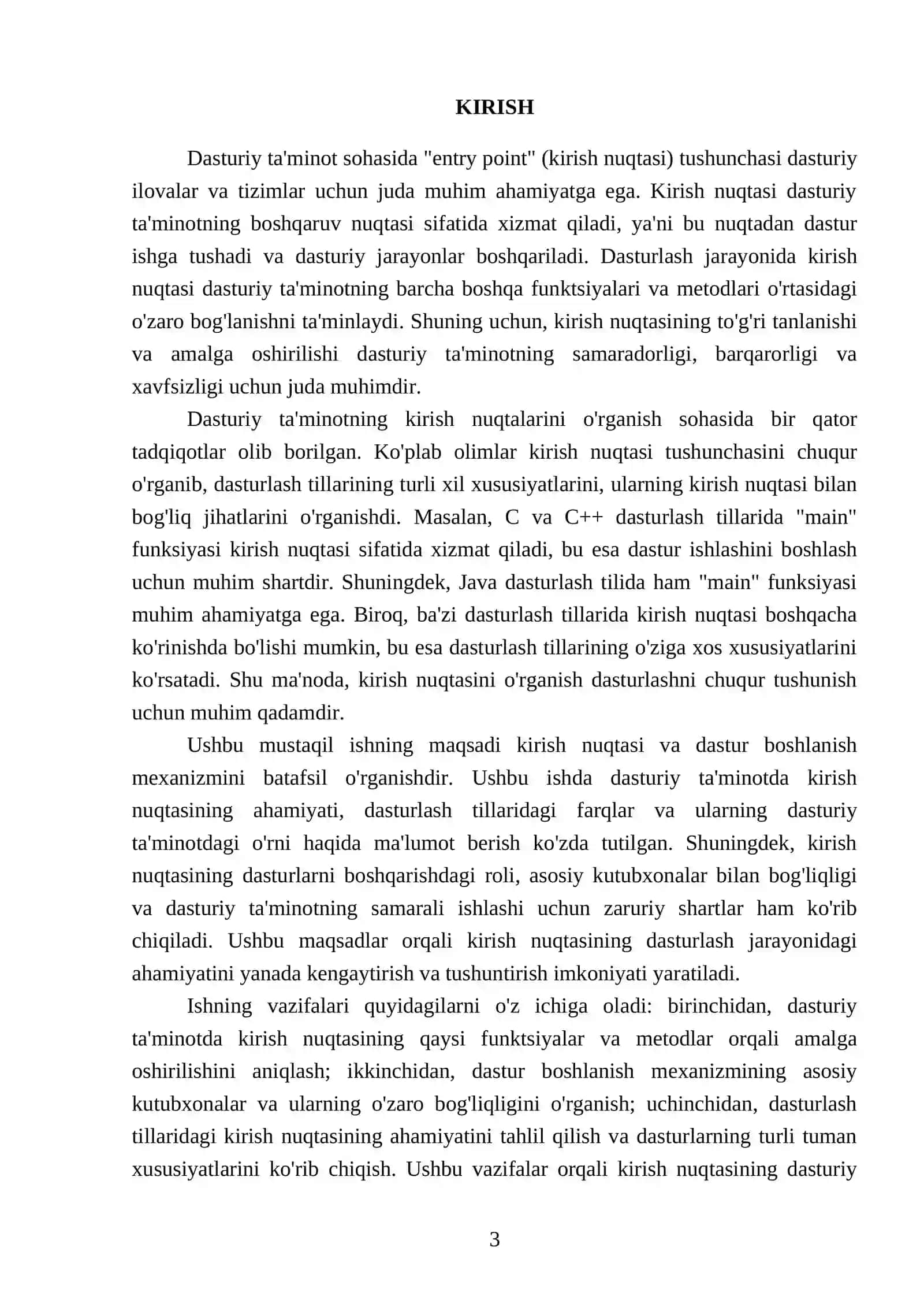 Entry point va dastur boshlanish mexanizimi 3