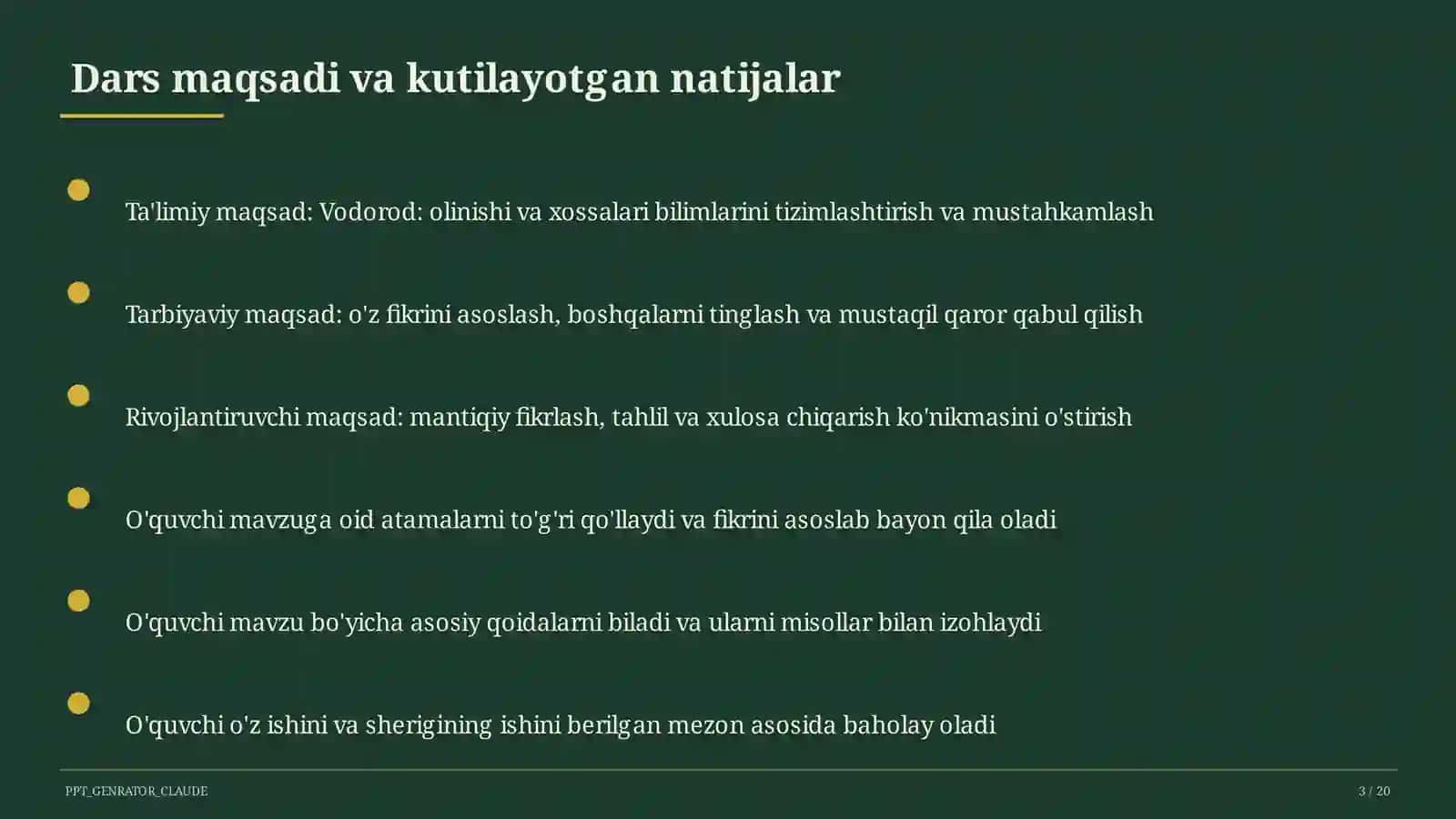 Vodorod: olinishi va xossalari (7-sinf) 3