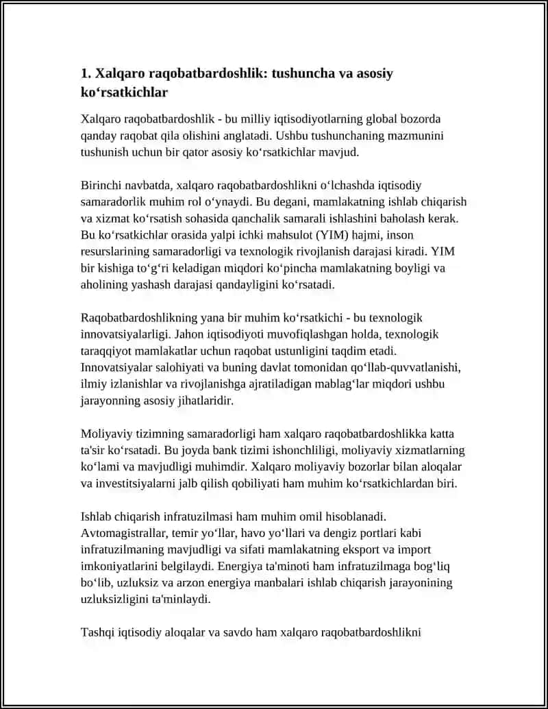 XALQARO RAQOBATBARDOSHLIK VA UNI TAHLIL QILISH USULLARI 3
