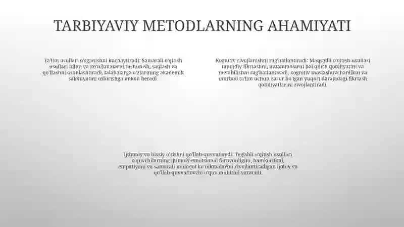 Tarbiya Metodlari Va Ularning Bolaning O'Sishi Va Rivojlanishidagi Ahamiyati 3