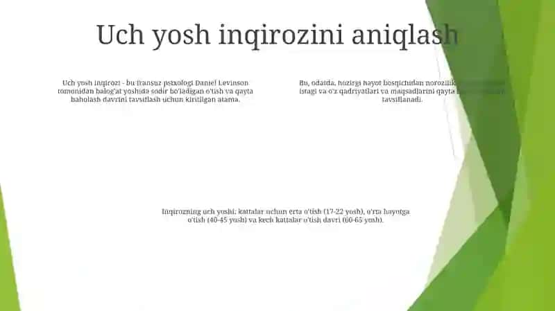 Uch Yosh Inqirozi 3