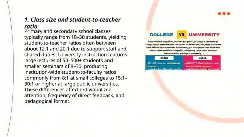 Differences between School and University 3