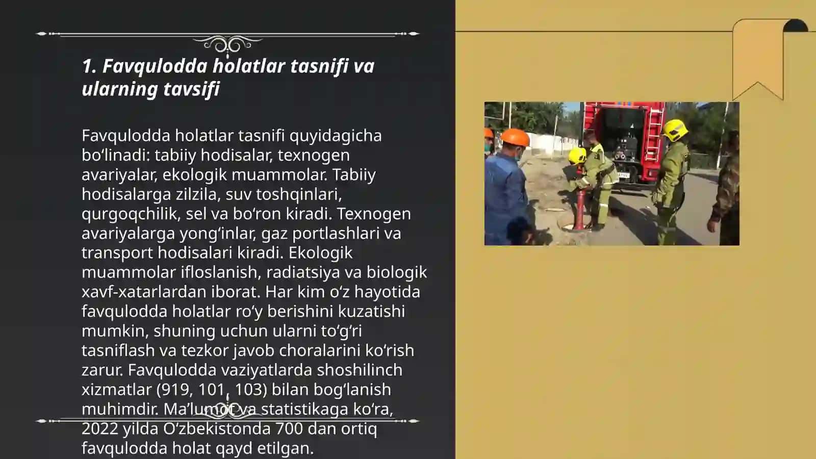 Favqulodda holatlar tasnifi va ularning tavsifi 3