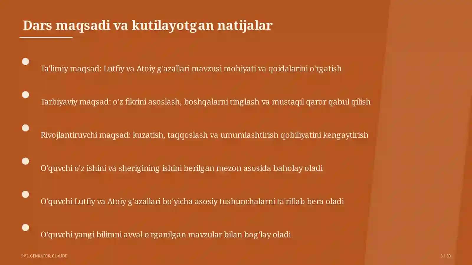 Lutfiy va Atoiy g'azallari (10-sinf) 3