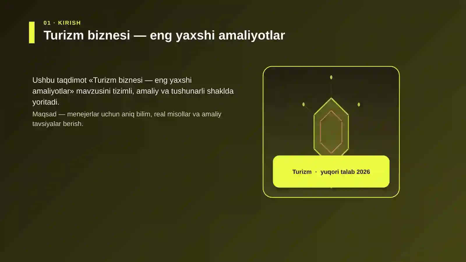 Turizm biznesi — eng yaxshi amaliyotlar 3