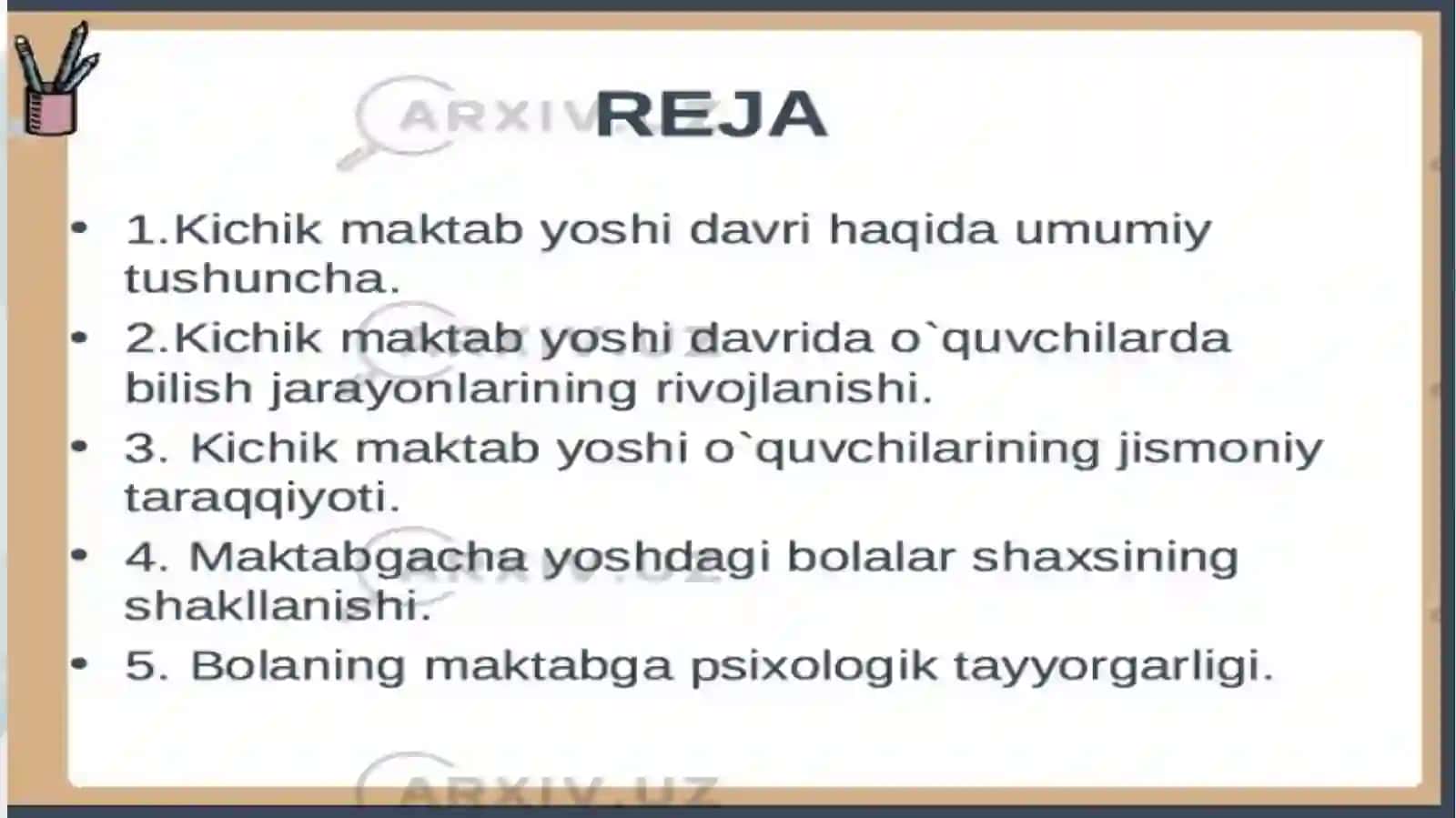 OʻTA4.22-GURUHTALABALARNINGUMUMIYPSIXOLOGIYAFANIDANTAYYORLAGAN11-AMALIYMASHGʻULOTTAQDIMOTI 3
