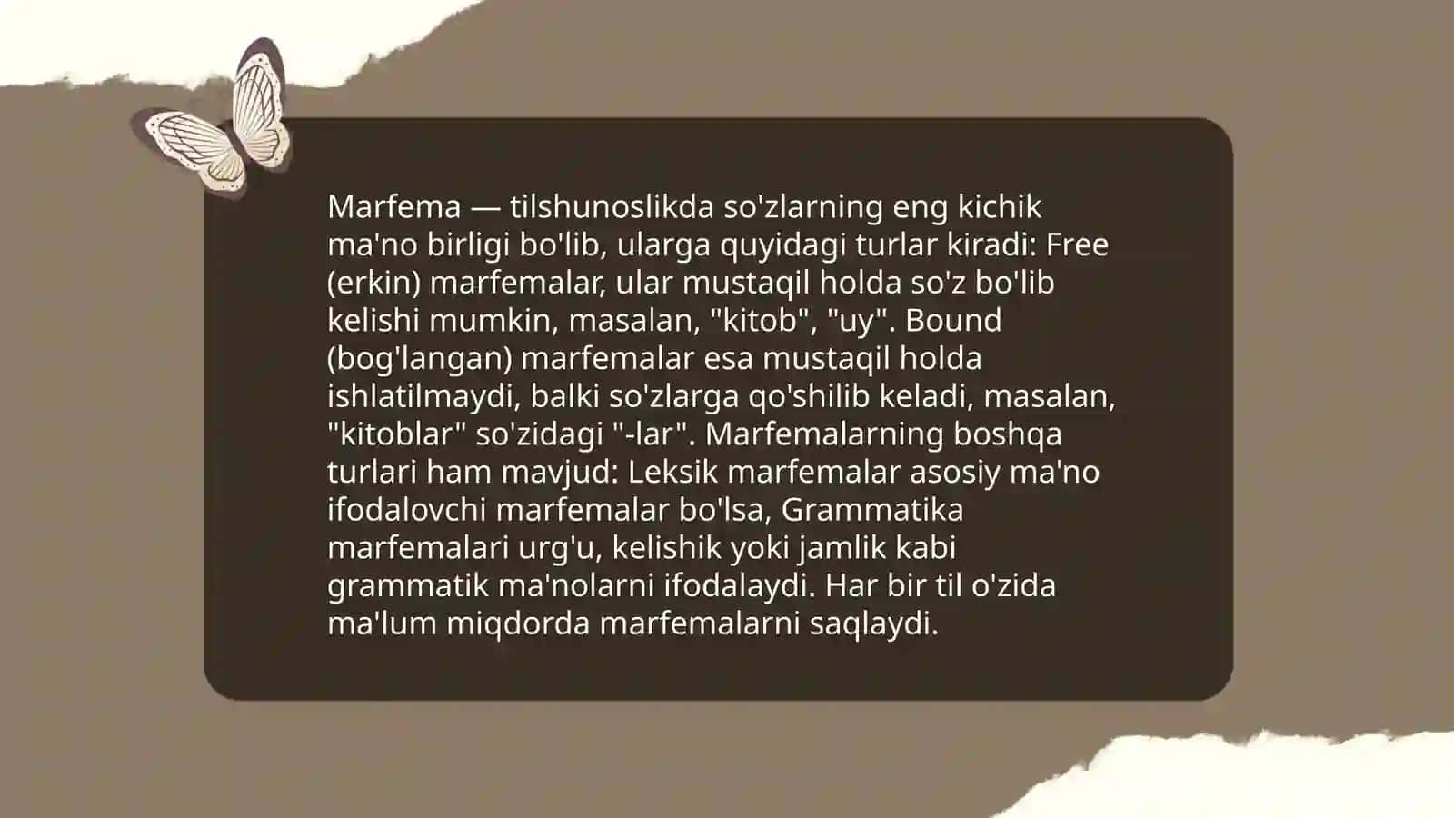 Marfema va qóshimchalar munosabati 3