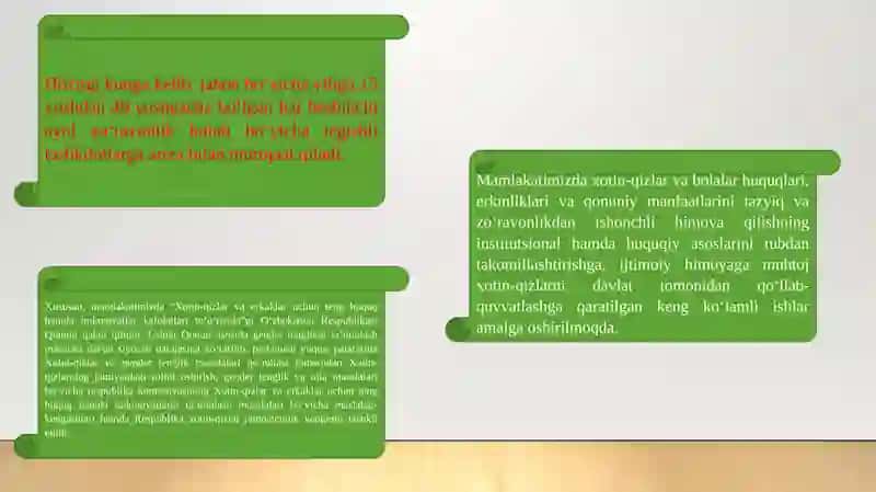 MEHNAT YOSHIDAGI XOTIN QIZLAR IJTIMOIY IQTISODIY MANFAATLARI KAFOLATLARI VA HUQUQLARI MAVZUSI 3
