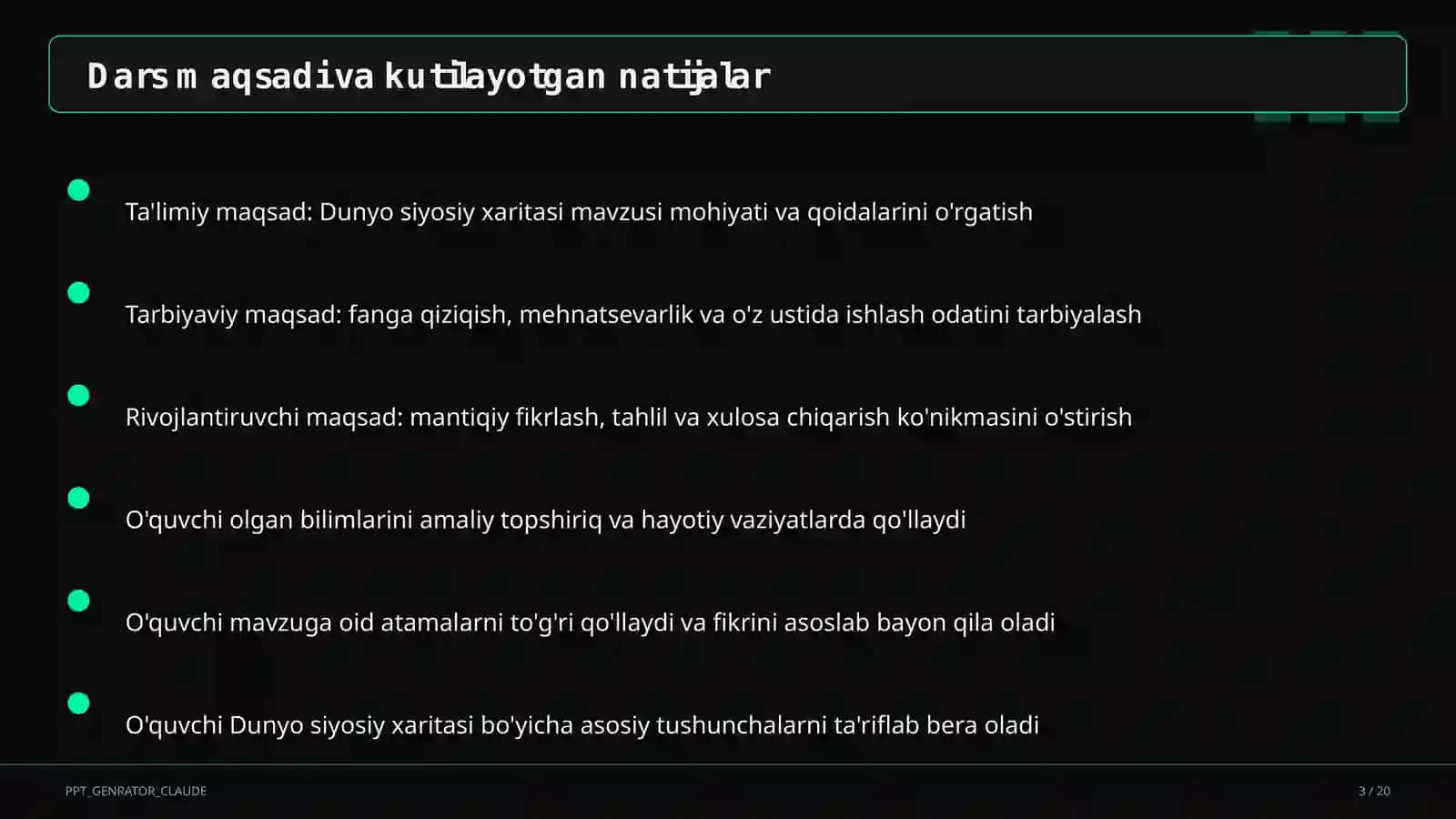 Dunyo siyosiy xaritasi (10-sinf) 3