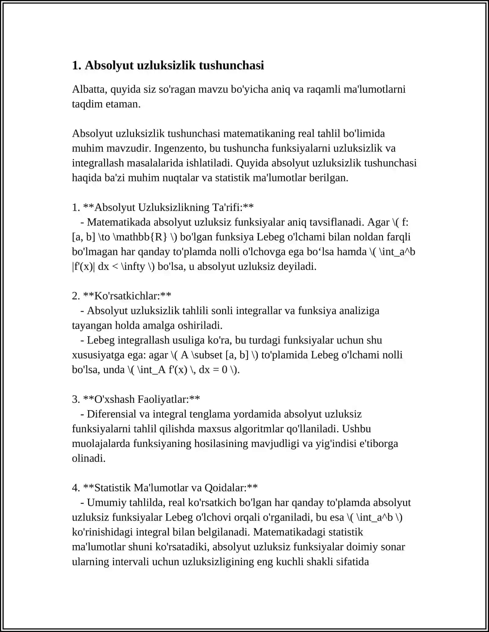 ABSOLYUT UZLUKSIZ FUNKISIYA 3