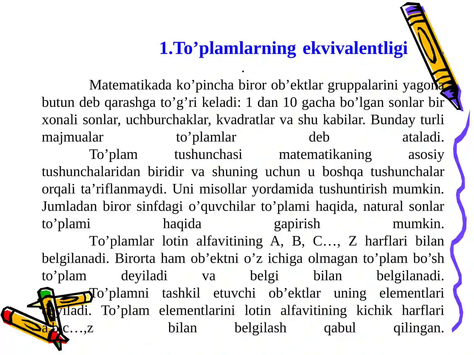 Matematika fanidan ta'lim 3