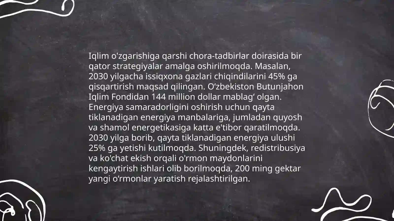ANTROPOGENNING BIOSFERAGA TA'SIRINI KAMAYTIRISH UCHUN KURASHAMIZ! 3