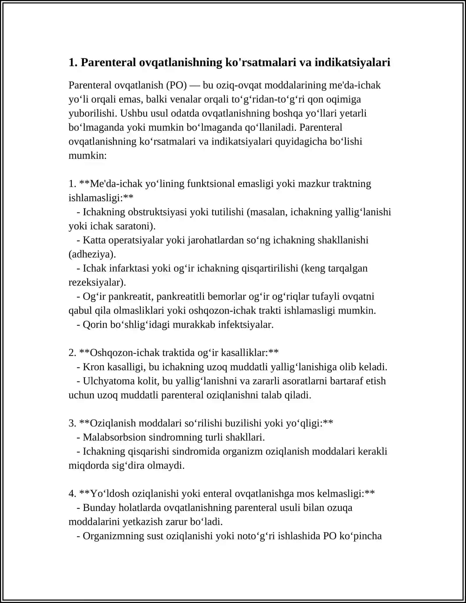 PARENTERAL OVQATLANISH VA UNI KLINIK AHAMIYATI 3