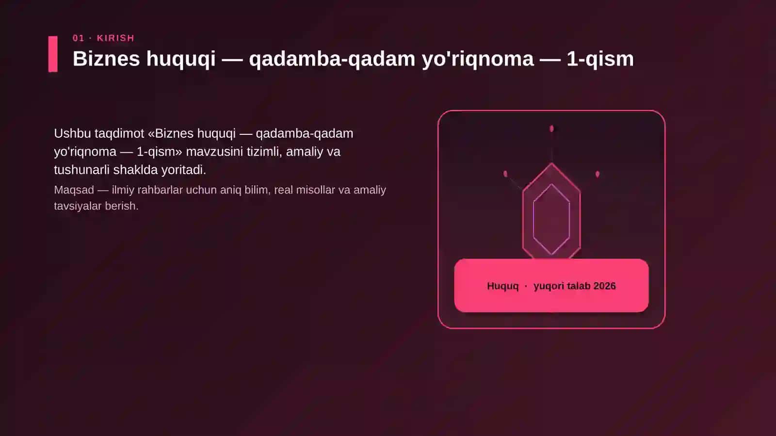 Biznes huquqi — qadamba-qadam yo'riqnoma — 1-qism 3