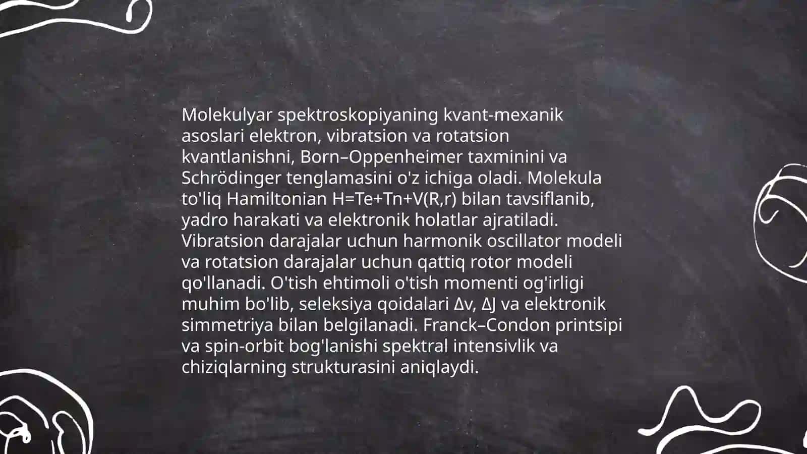 Molekulyar spektroskopiya usullarining nazariy asoslari va qo`llanilishi 3