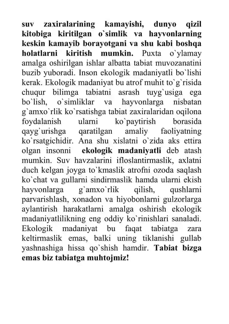 Tabiatdan foydalanish 3