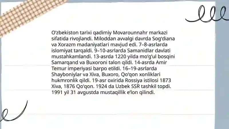 Oʻzbekiston tarixi 3