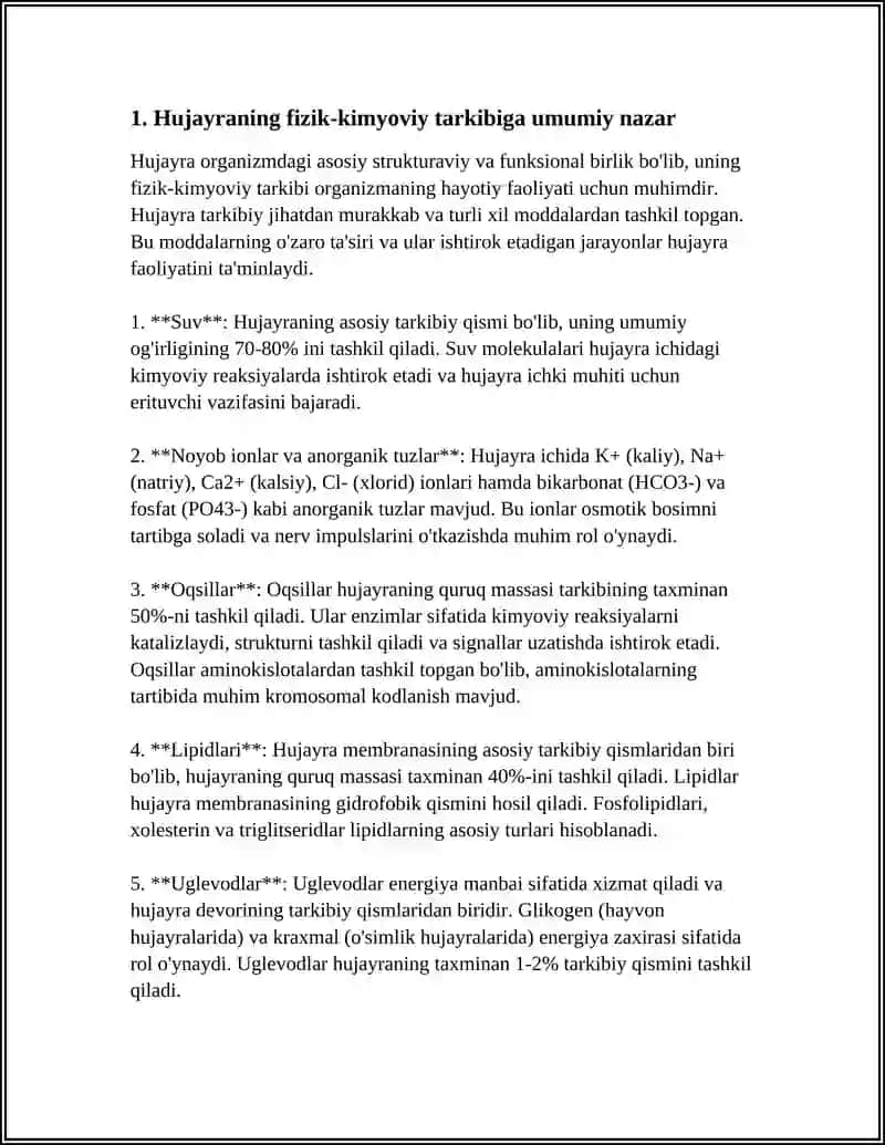 HUJAYRANING FIZIK-KIMYOVIY TARKIBI. OQSILLAR. UGLEVODLAR. YOG'LAR 3