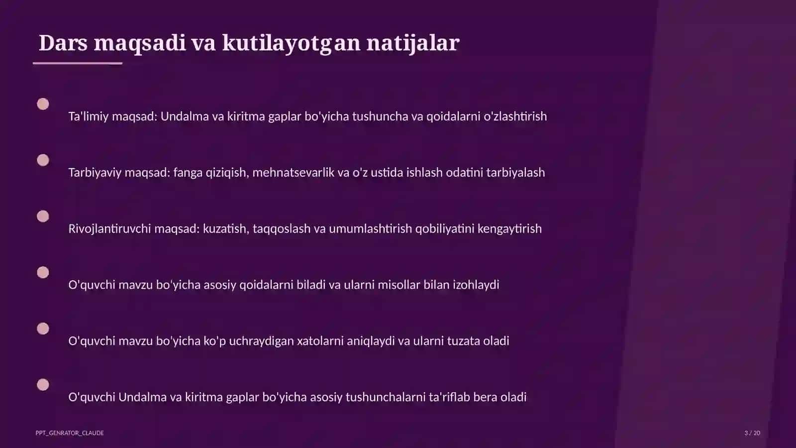 Undalma va kiritma gaplar (8-sinf) 3