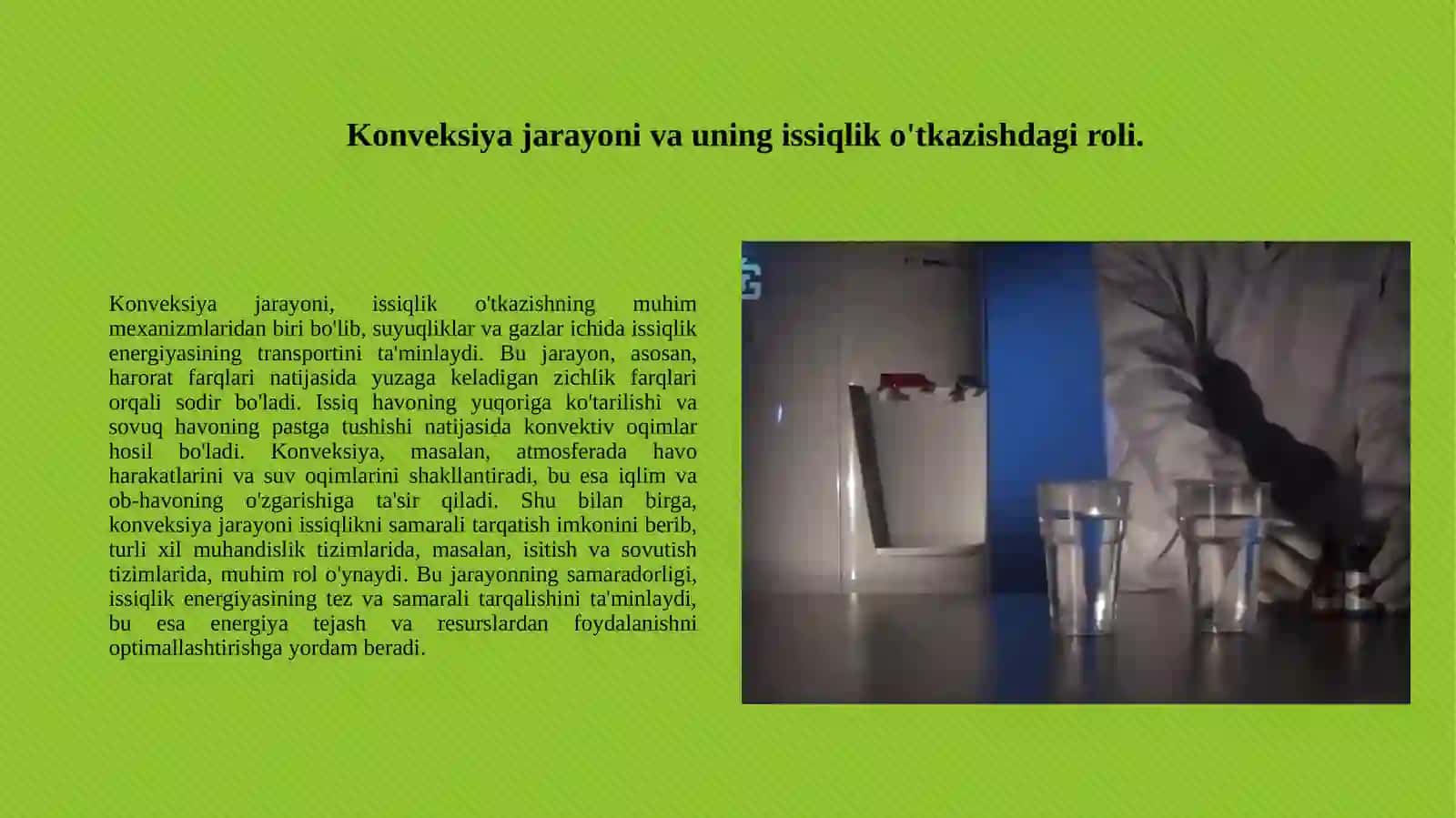 Konveksiya. Absalyut va nisbiy namlik. Nam havoning molekulyar massasi 3