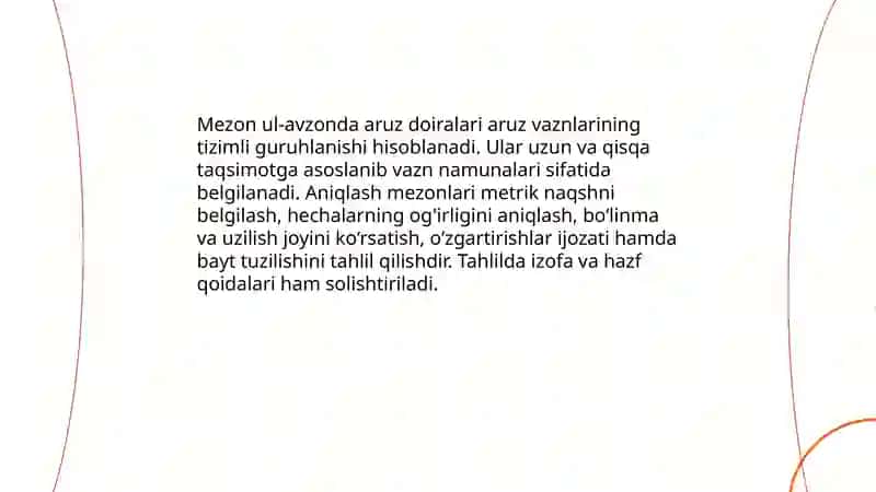 Mezon ul-avzon asaridagi aruz doiralari haqida 3