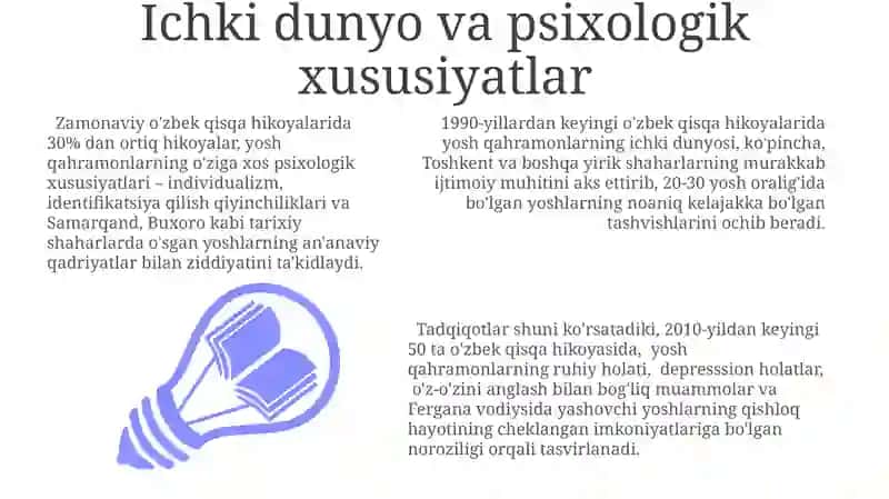 Zamonaviy Oʻzbek Qisqa Hikoyalarida Yosh Avlodning Obrazi 3