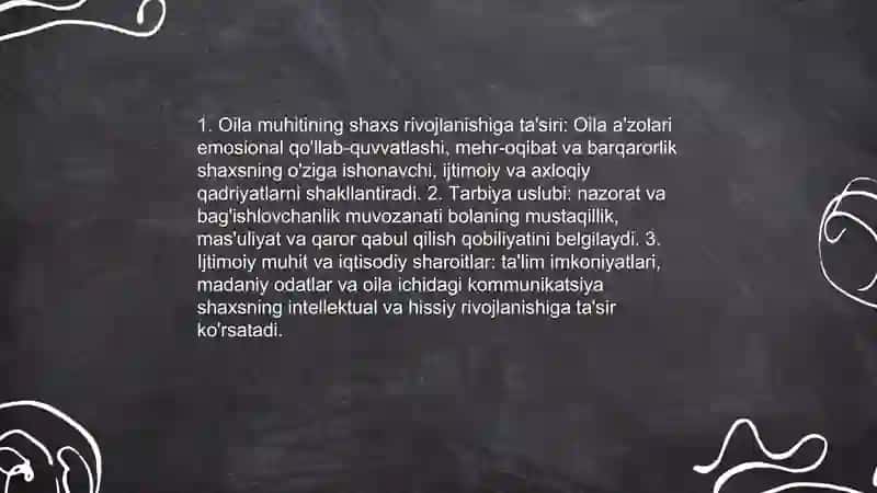 Shaxsning oila muhitida va jamiyatida shakllanishi 3