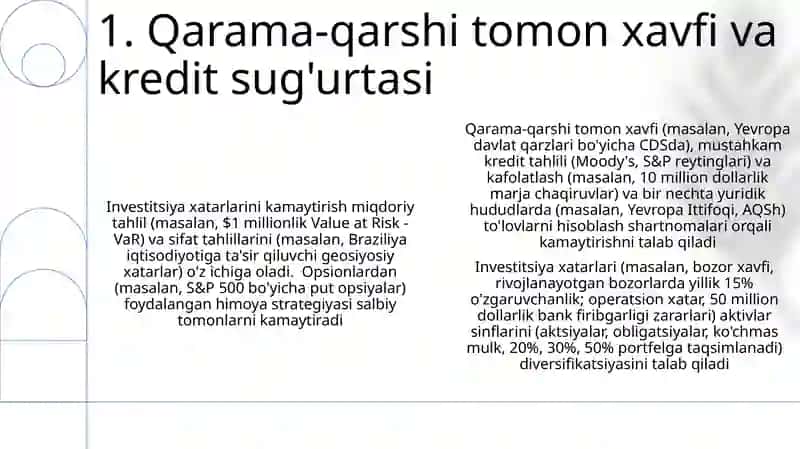 Investitsion xatarlar va ularni kamaytirish yo‘llari 3