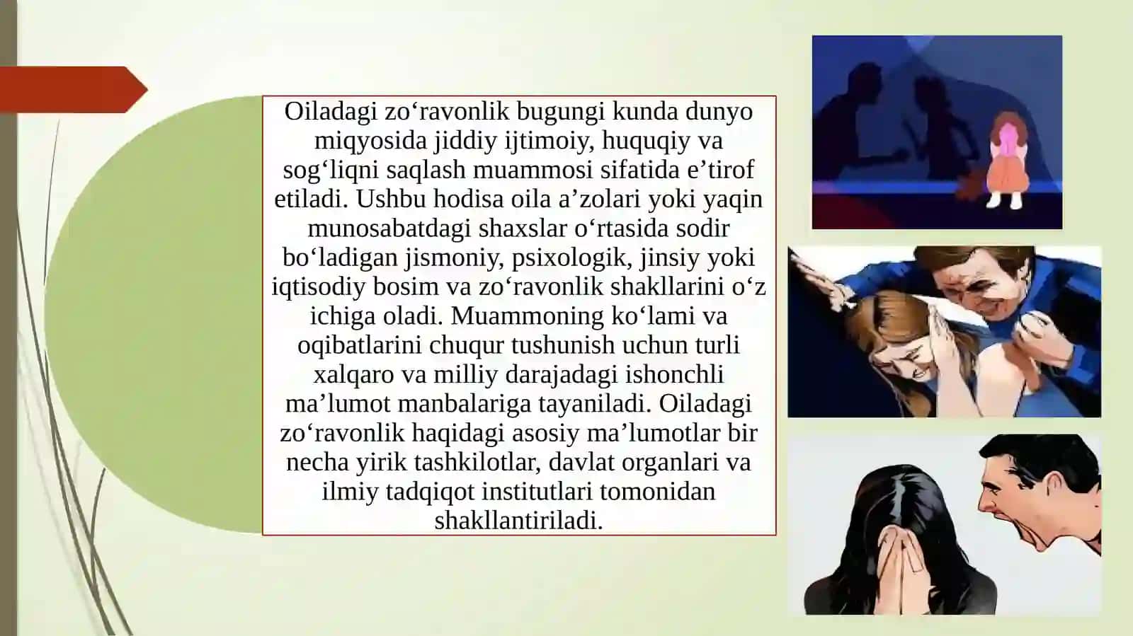 Oiladagi zoʻravonlik haqidagi asosiy maʼlumot manbalari 3