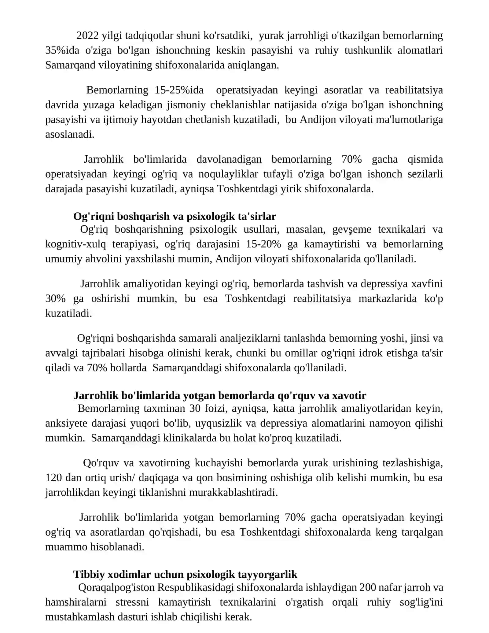Jarrohlik boʻlimlaridagi bemorlar psixalogiyasi masalalari 3