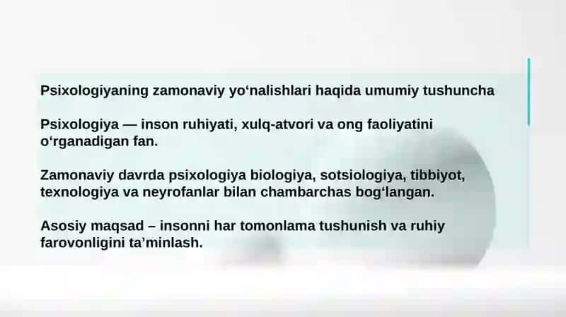 Pisixologiya fanidan mustaqil ta'lim topshirig'i 3