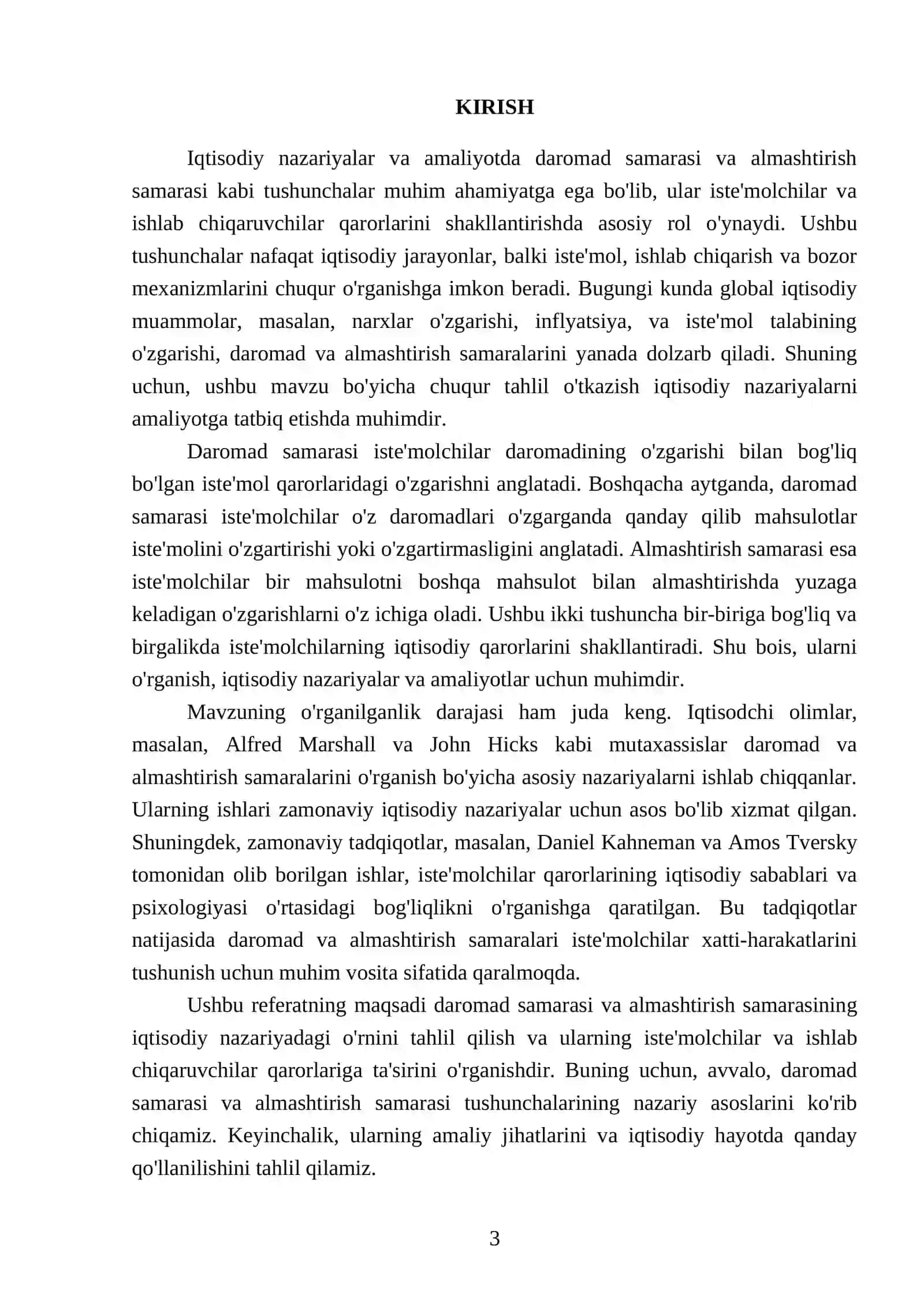 Daromad samarasi va almashtirish samarasi 3
