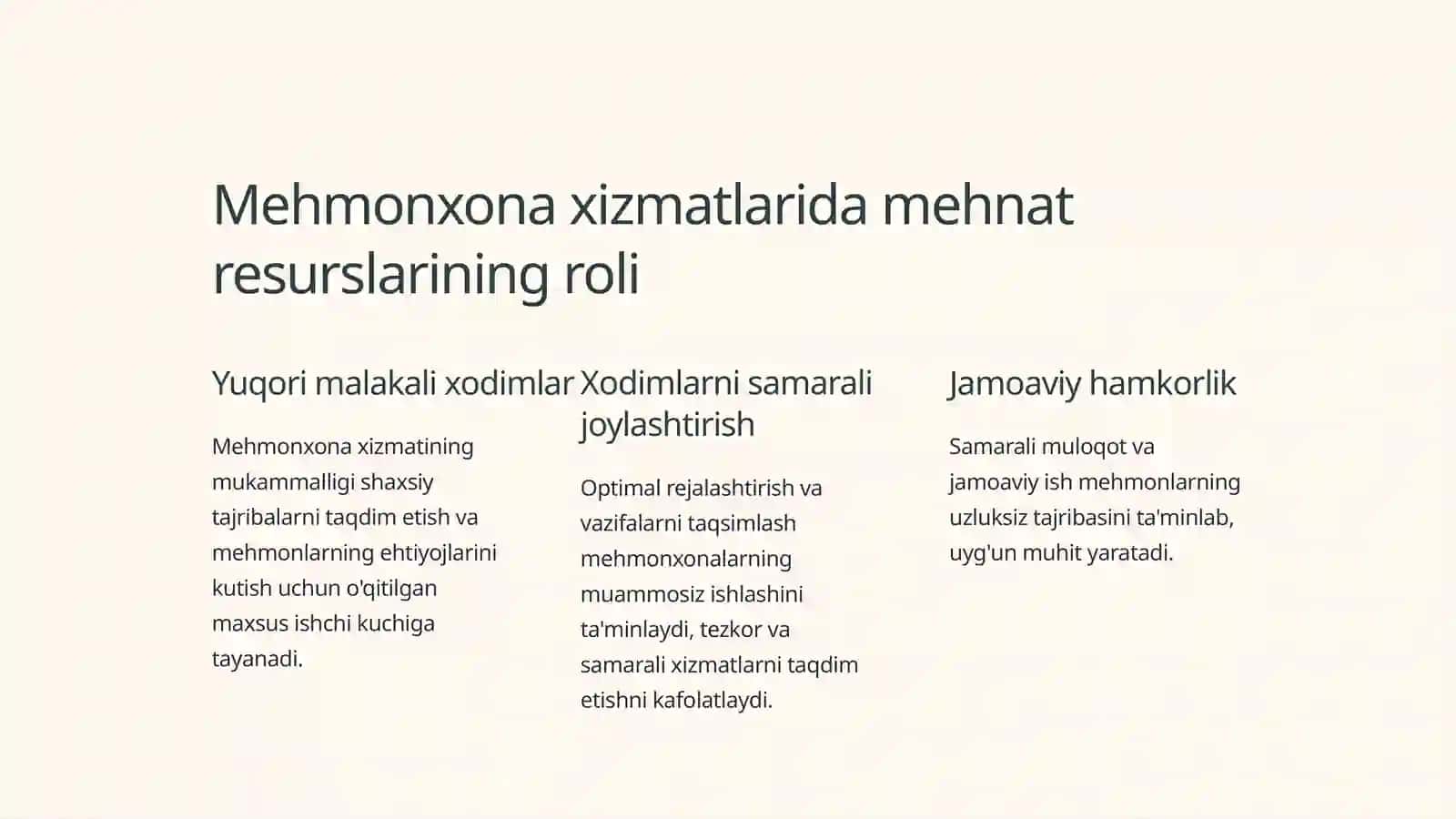 Mehmonxonalarda xavfsizlik xizmatlarini ko'rsatishda mehnat resurslarining roli 3