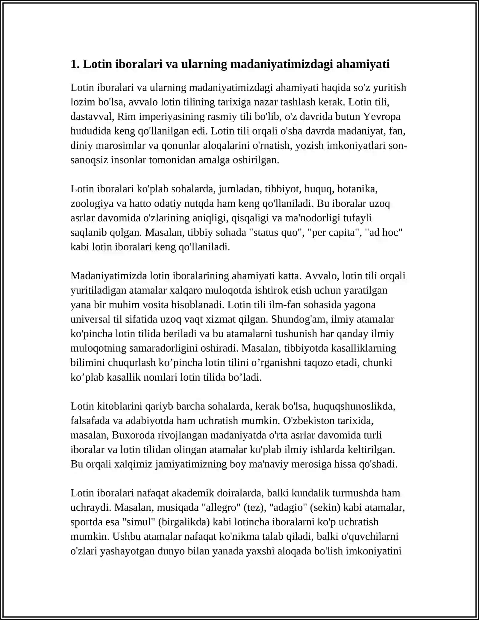 LOTIN IBORALARINING HAYOTIMIZ UNING BARCHA JABHALARIDA TUTGAN ORNI 3